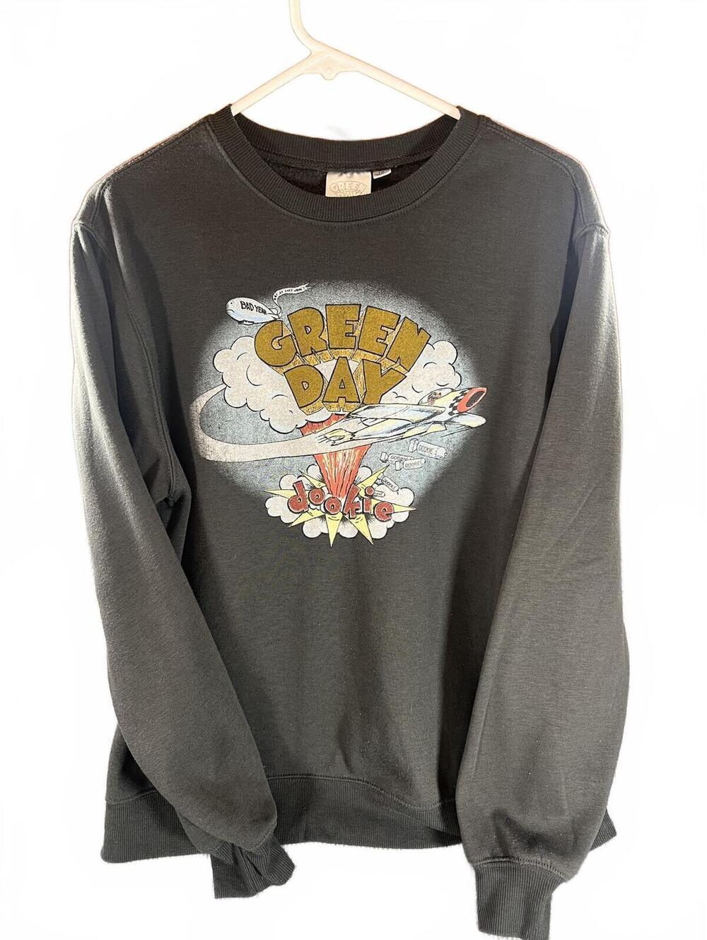 Green Day Dookie Crewneck Sweatshirt Size Large Band Graphic Fleece Pullover